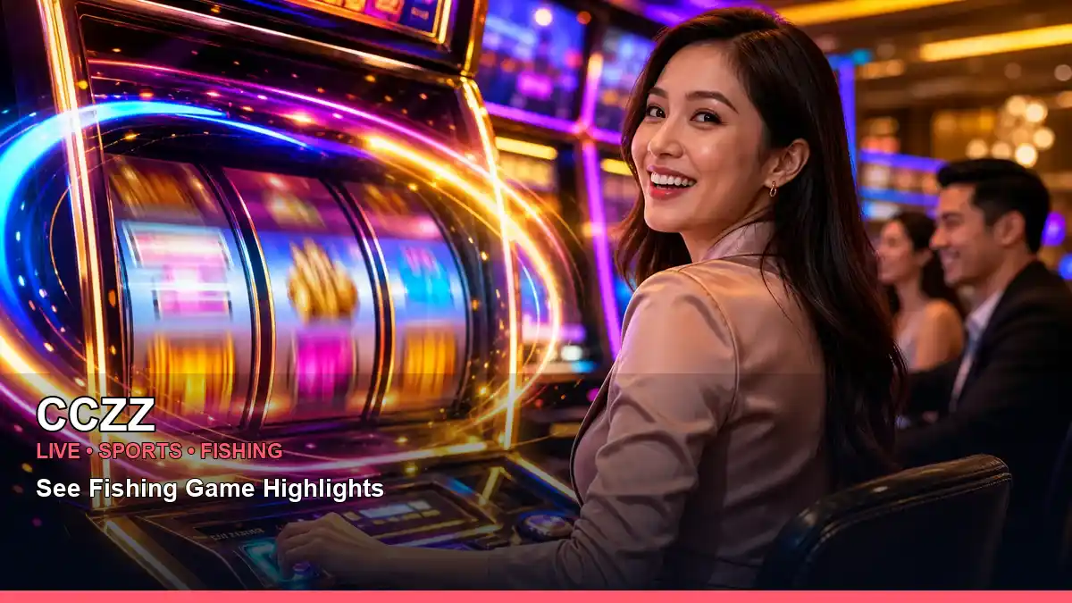 CCZZ cricket event centre information for Philippine users alongside a vivid free spins slot game scene