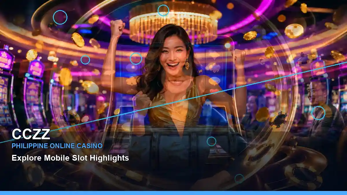CCZZ online slot games with an adult Filipina casino host in a centred layout — view 2