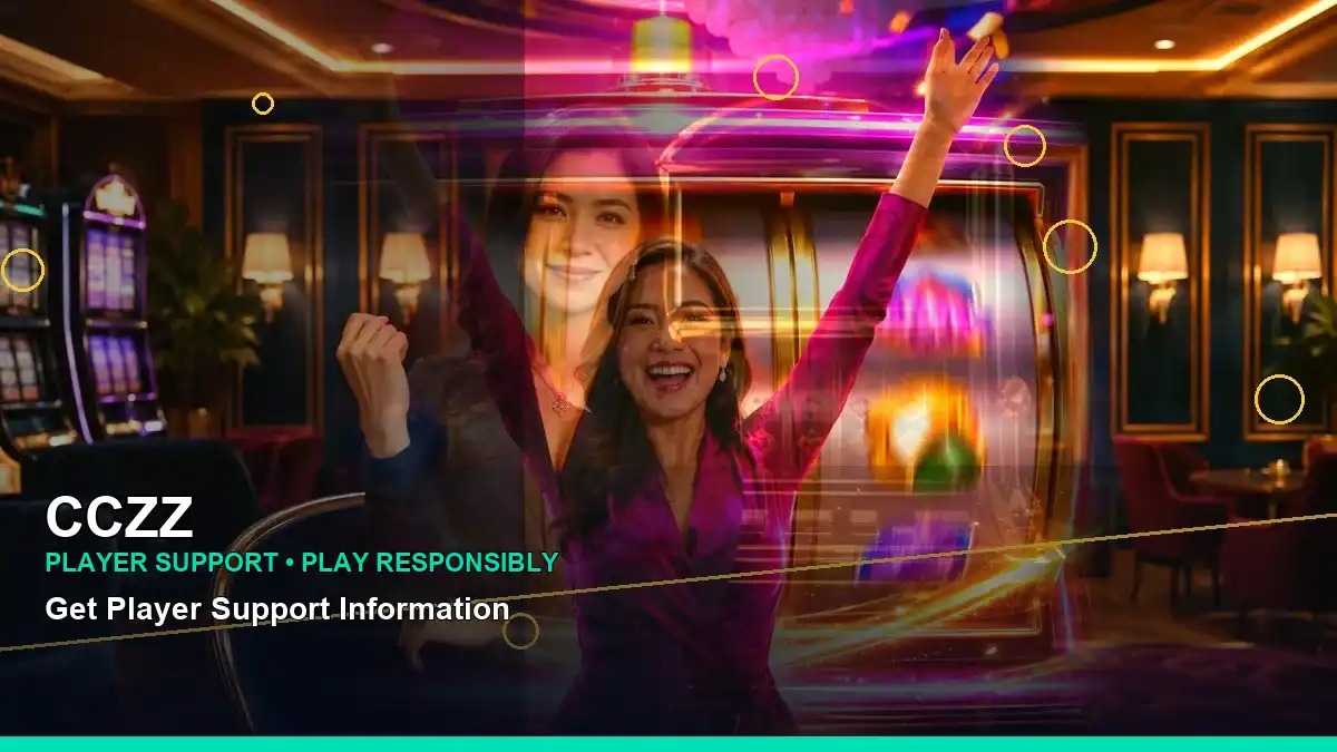 CCZZ cashback rewards shown with an adult Philippine casino host in a close-up composition